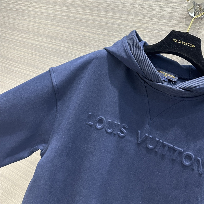 Louis Vuitton LV Blue Hooded Logo Sweatshirt Suit
