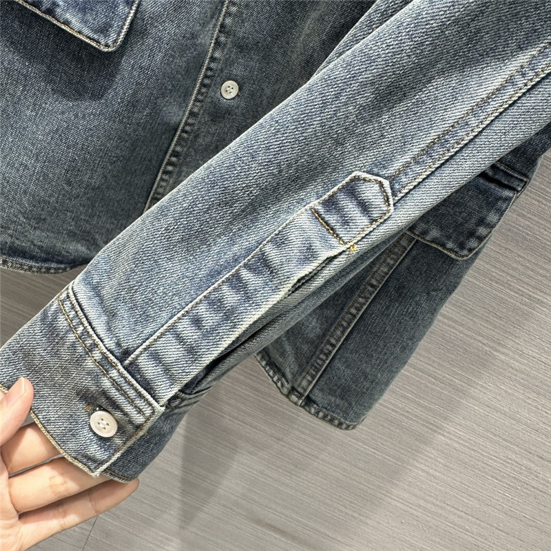 prada enzyme washed denim blazer