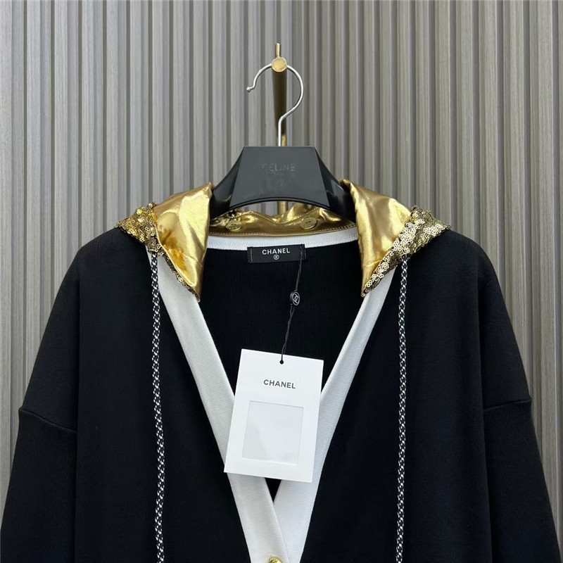 Ch**el handmade hooded knitted cardigan