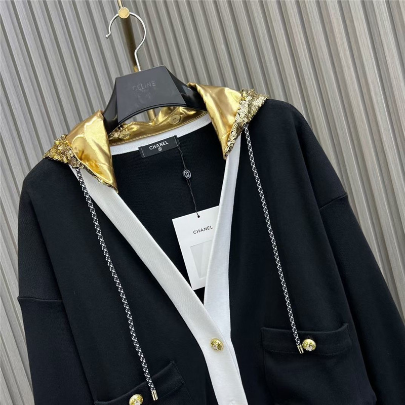 Ch**el handmade hooded knitted cardigan