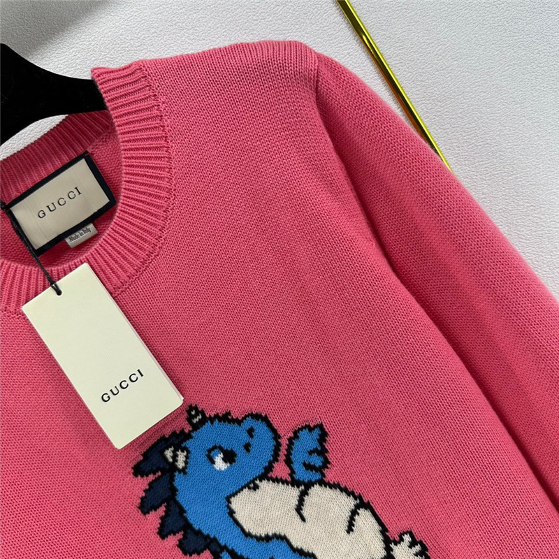 Gvc*1 pink dragon appliqu¨¦ sweater