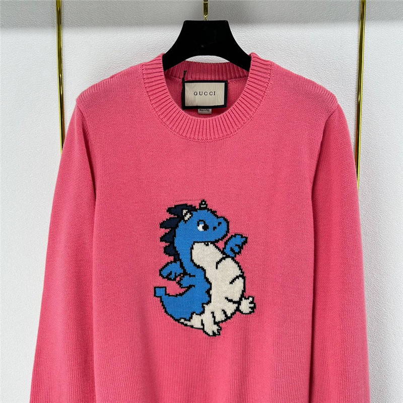 Gvc*1 pink dragon appliqu¨¦ sweater