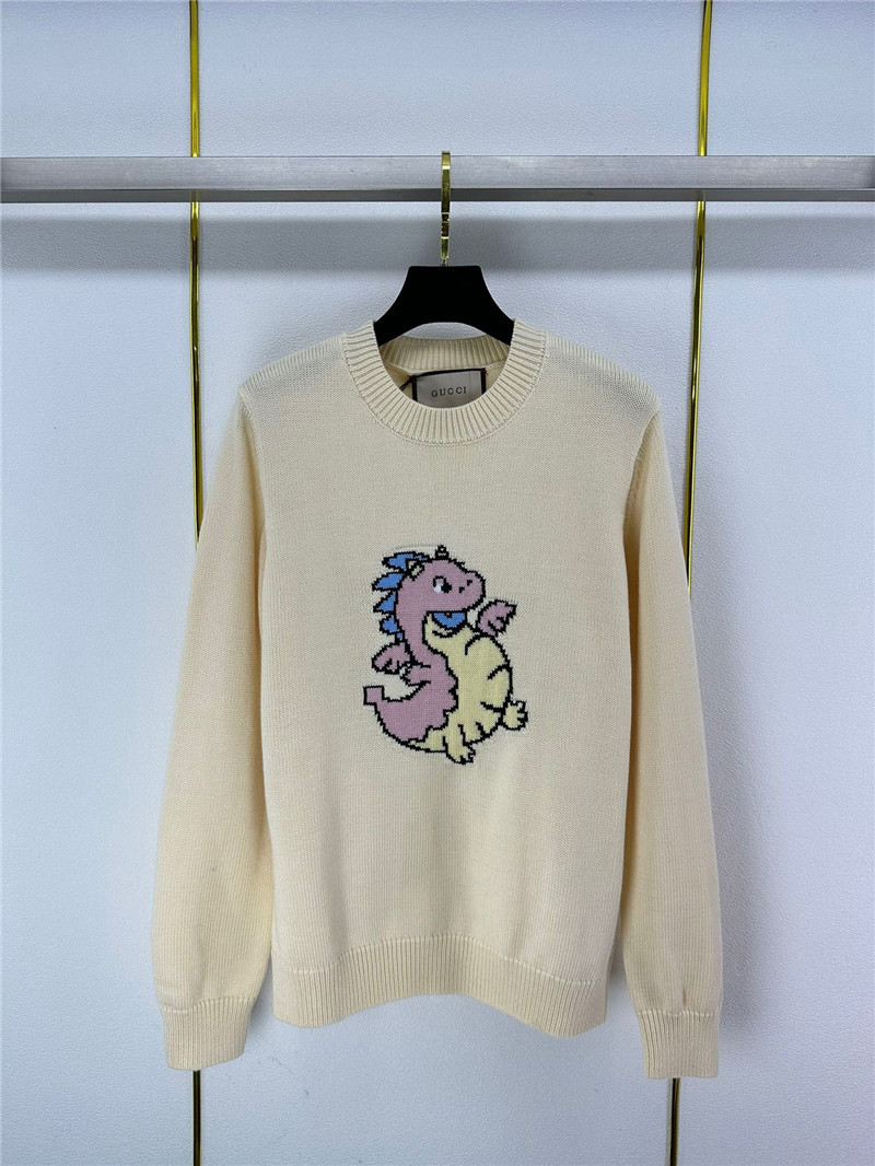 Gucci Off-White Dragon Appliqu¨¦ Sweater