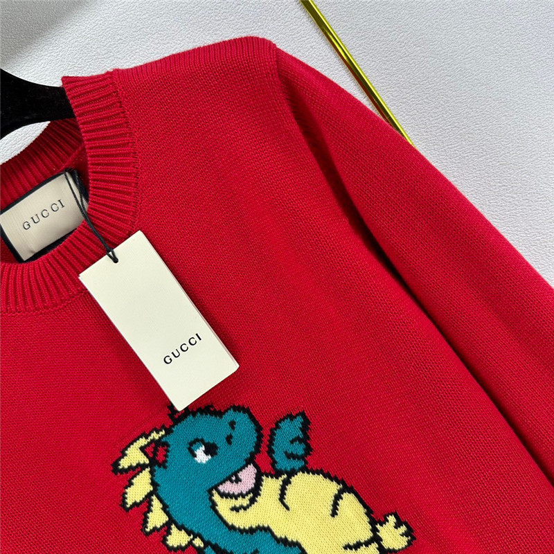 Gvc*1 red dragon appliqu¨¦ sweater