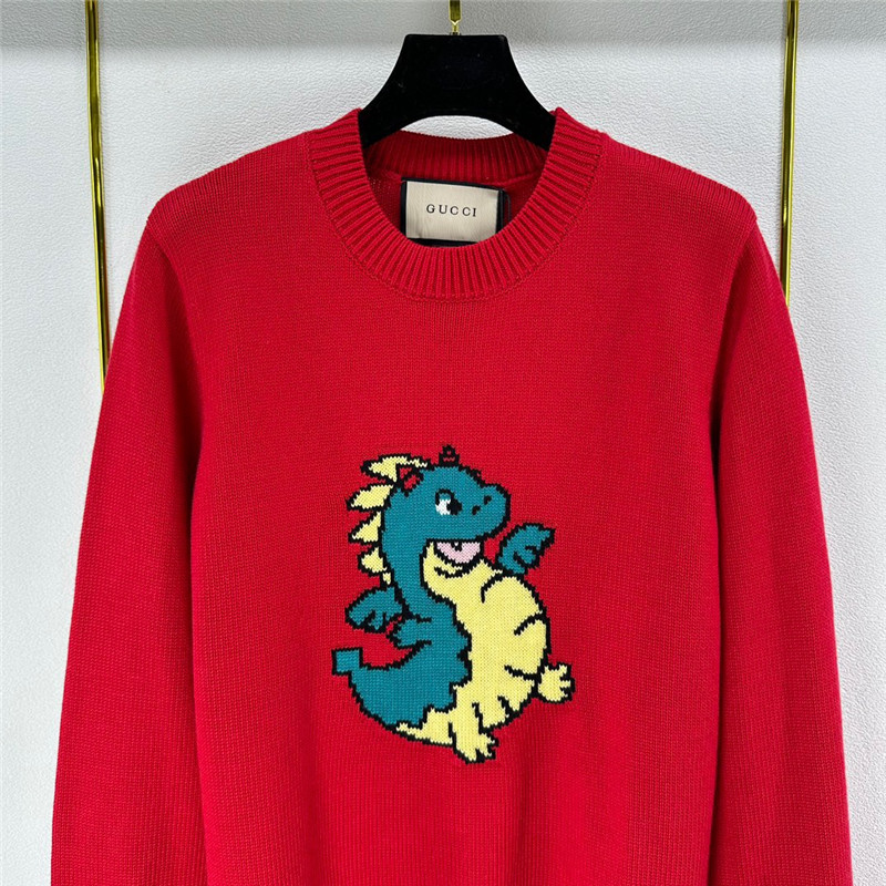 Gvc*1 red dragon appliqu¨¦ sweater