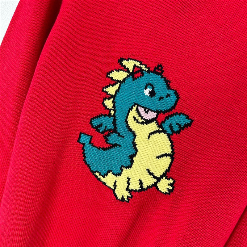 Gvc*1 red dragon appliqu¨¦ sweater