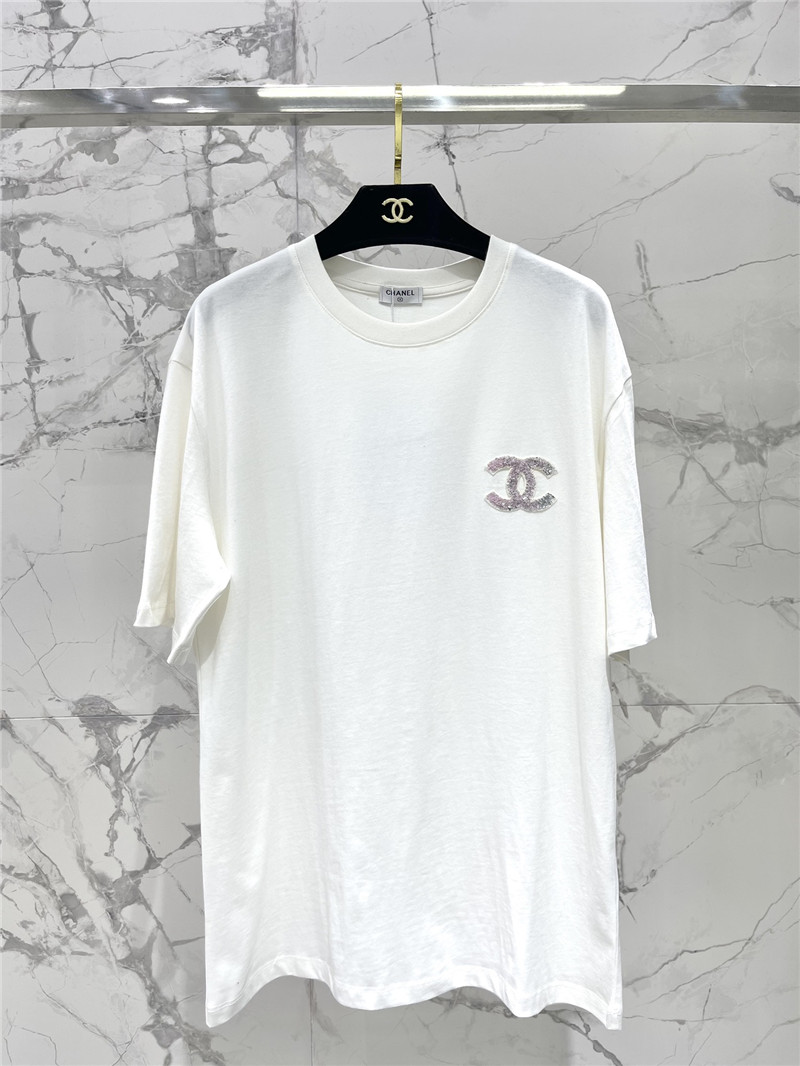 Chanel pure cotton double C letter loose T-shirt