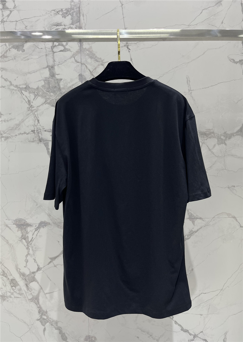 Ch**el pure cotton double c letter loose t-shirt