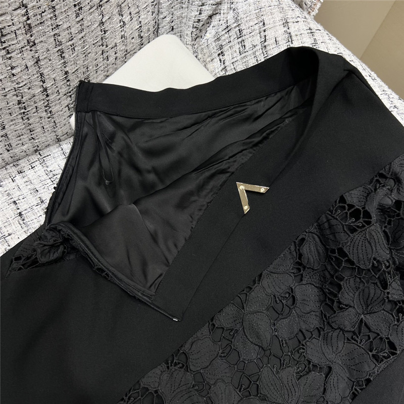 Va1e*ntin0 embroidered patchwork long skirt