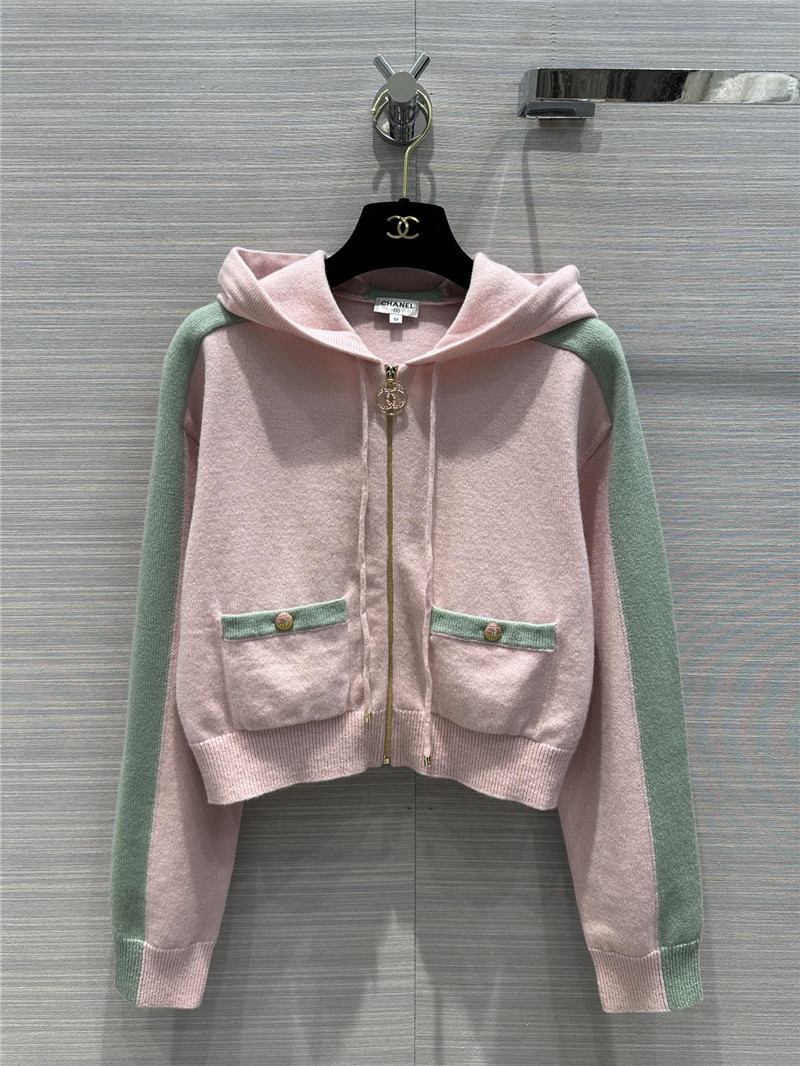 Gucci hooded zipper cashmere mini jacket