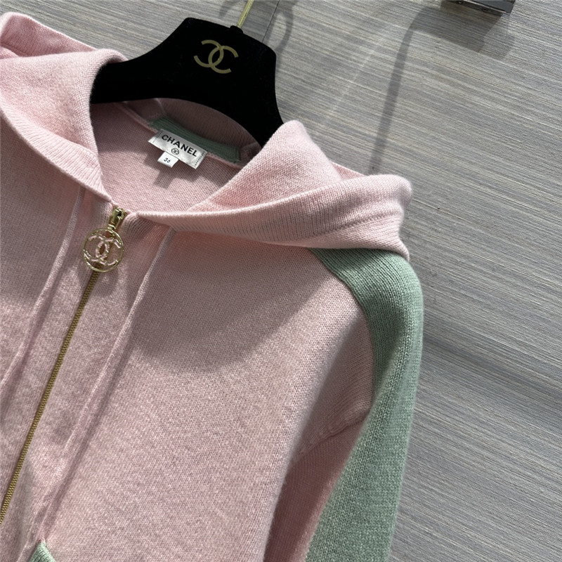 Gvc*1 hooded zipper cashmere mini jacket