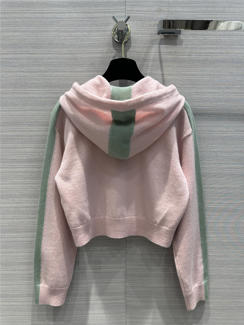 Gvc*1 hooded zipper cashmere mini jacket