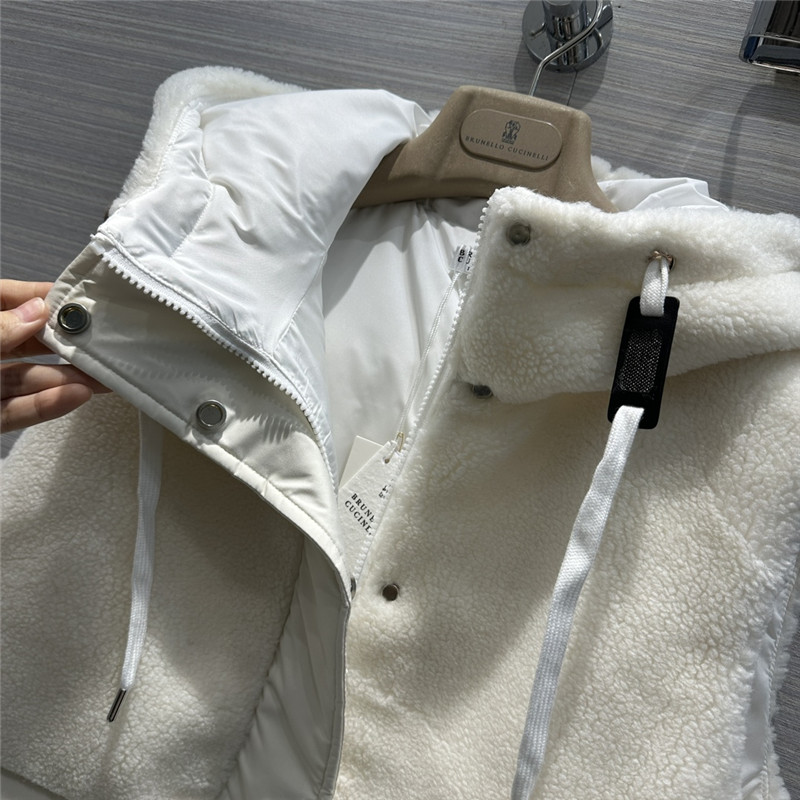 BC wool patchwork design vest down jacket