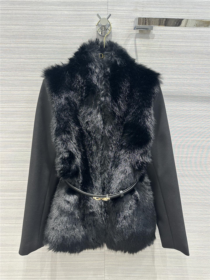 dior classic waisted furry suit