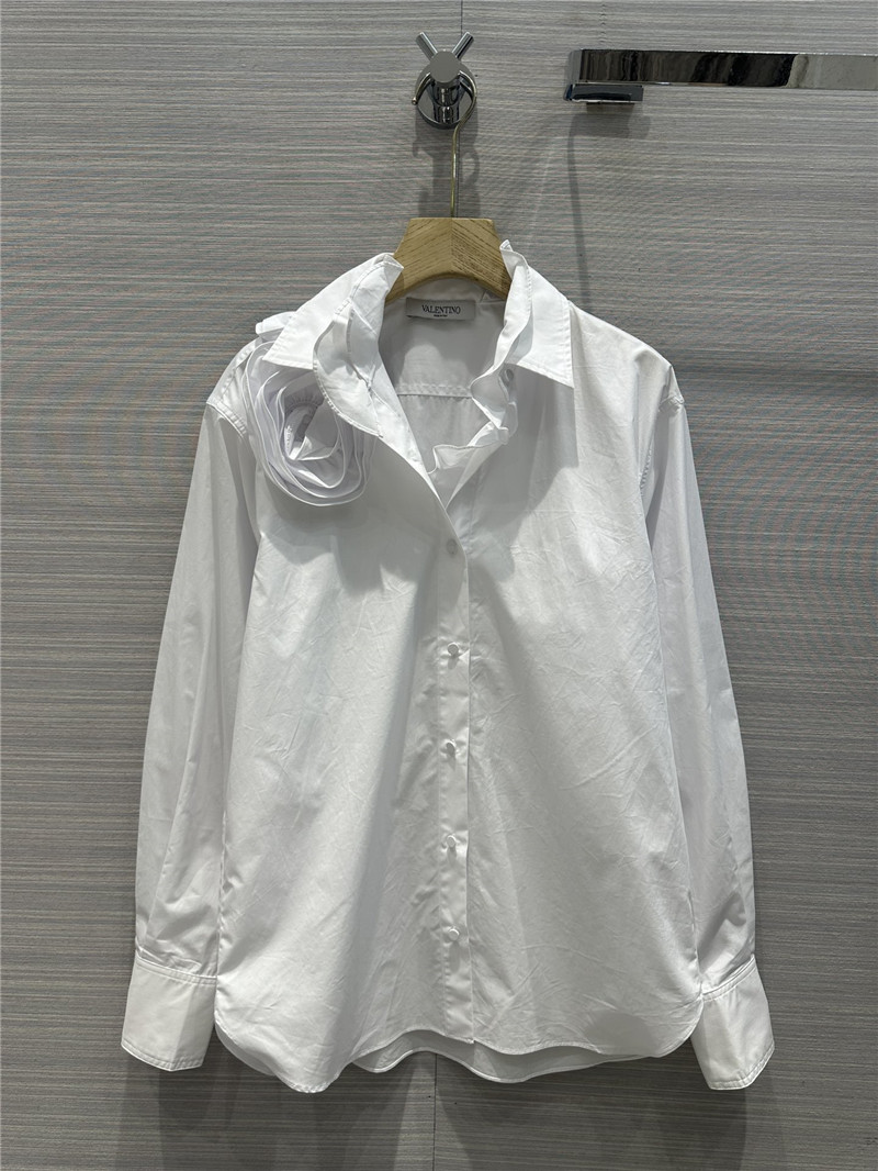 valentino early spring new white rose shirt