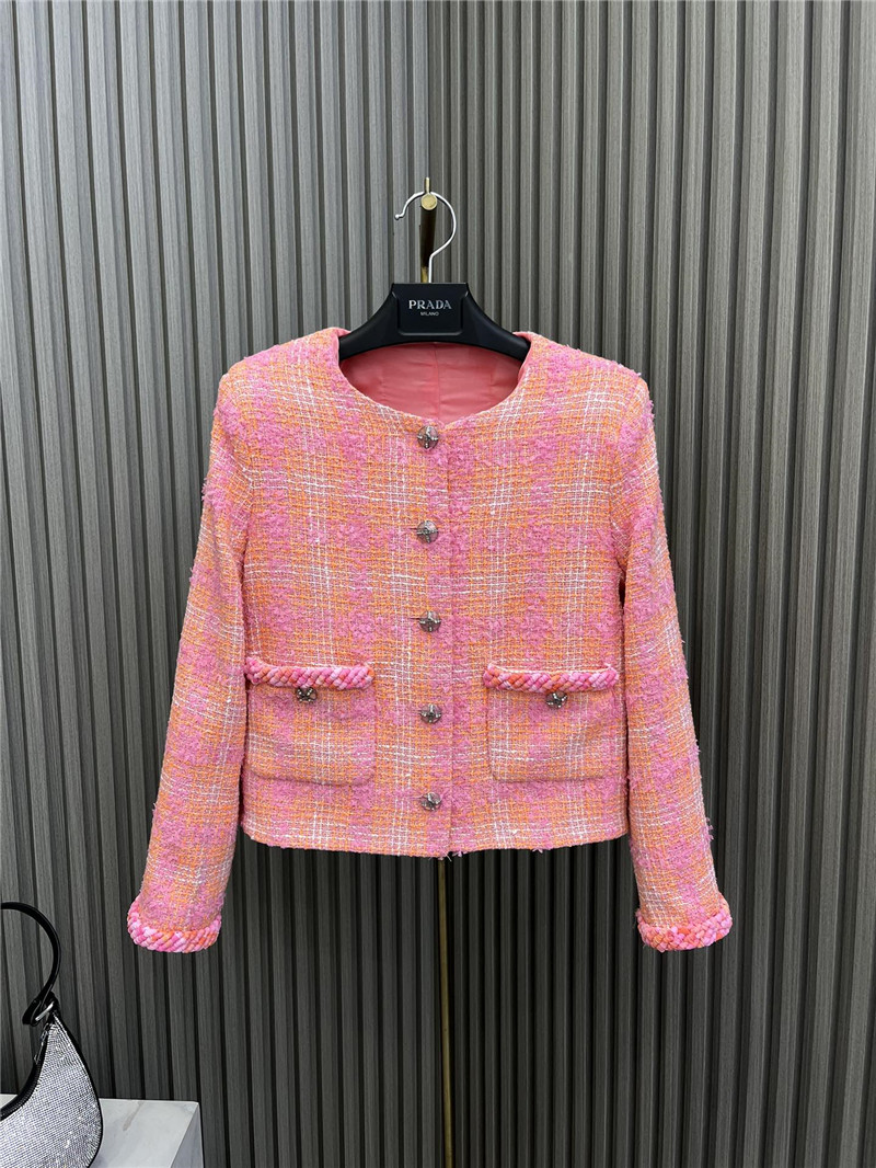 Chanel round neck colorful slub jacket