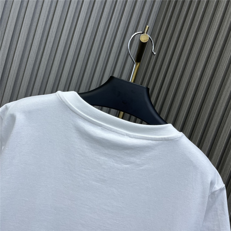 Ch**el round neck rhinestone embroidered t-shirt