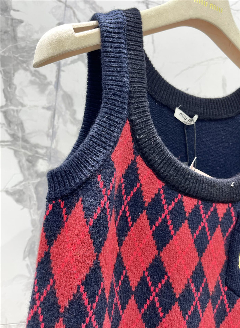 miu miu logo D1am0nd wool vest