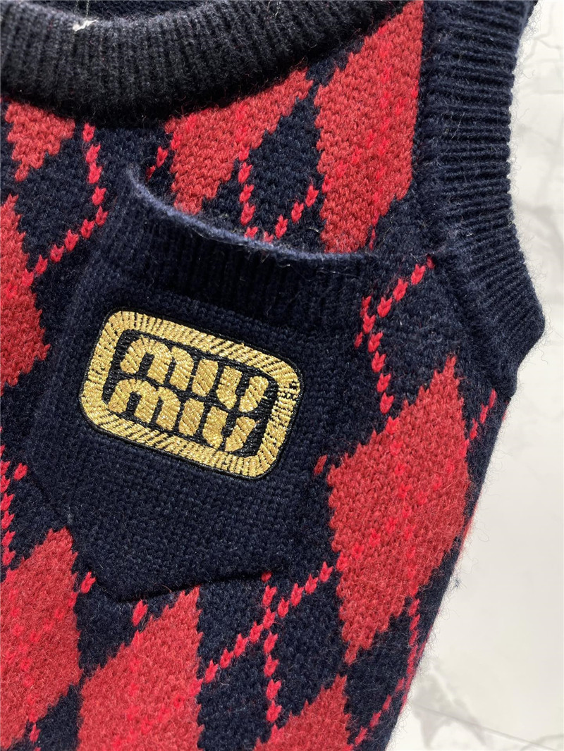 miu miu logo D1am0nd wool vest