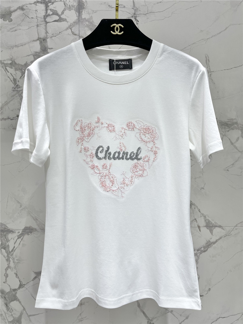 Ch**el colorblock embellished short-sleeved t-shirt