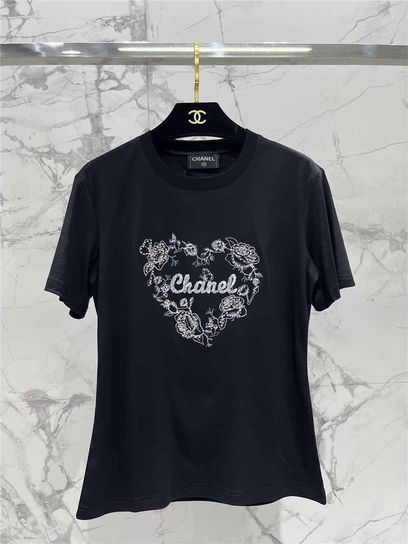 Chanel colorblock embellished short-sleeved t-shirt