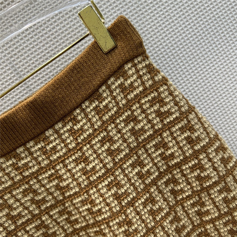 F**di classic ff jacquard knitted hip skirt