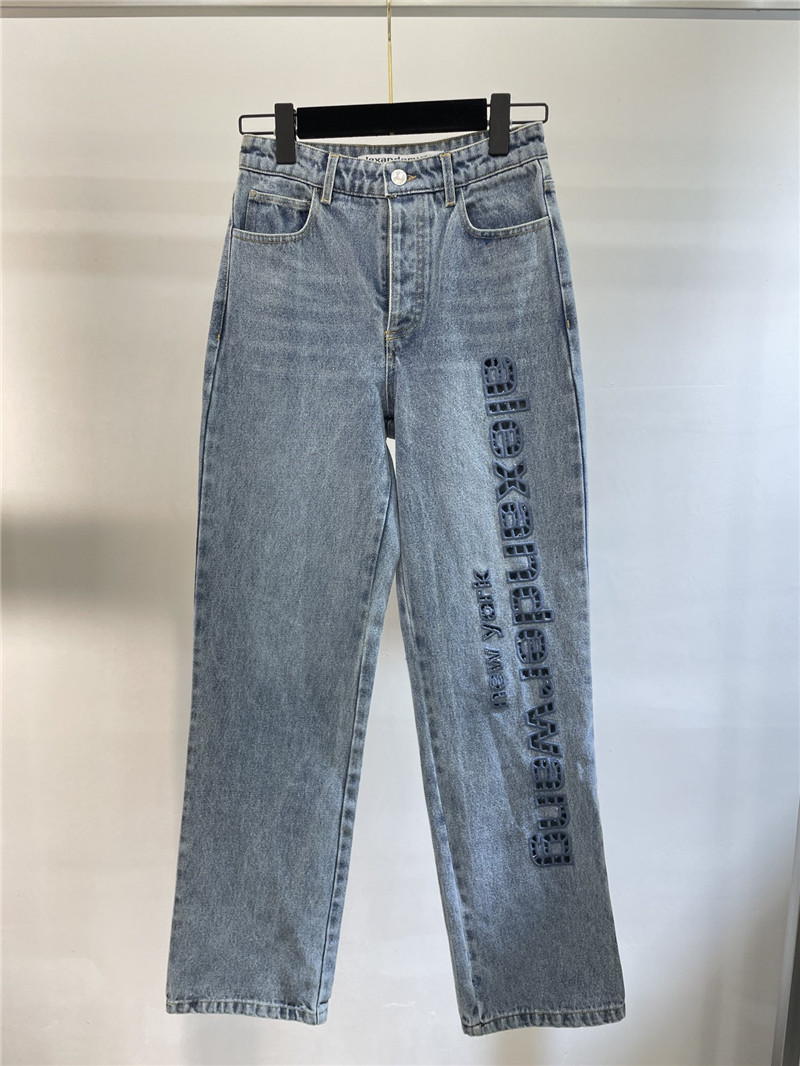 A1exa*der wang embroidered lettering jeans