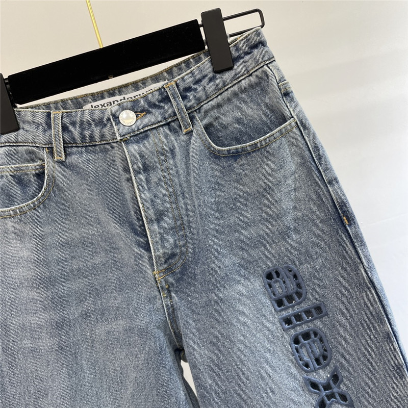 A1exa*der wang embroidered lettering jeans