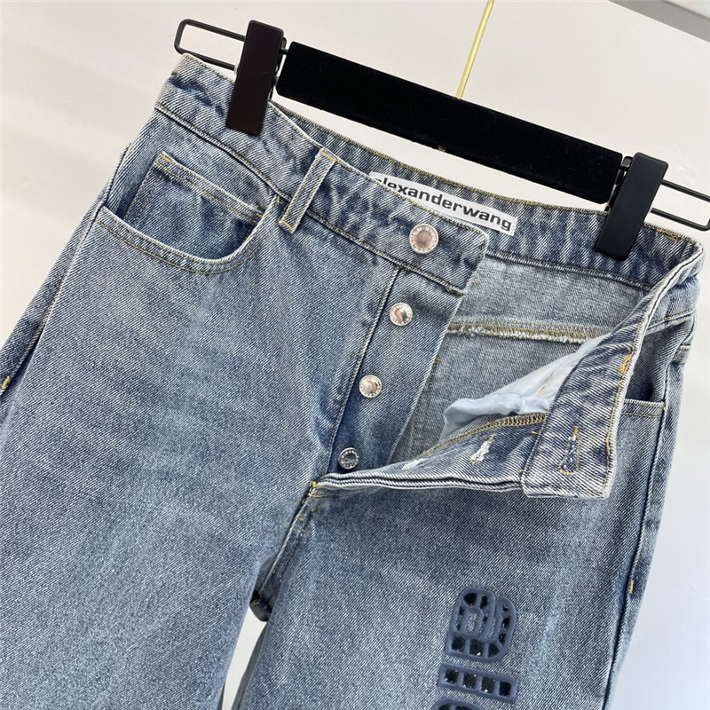 A1exa*der wang embroidered lettering jeans