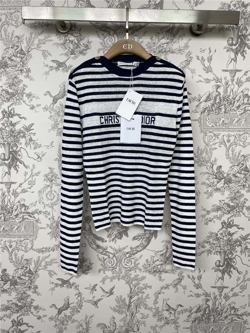 dior new lucky star striped knitted long sleeves