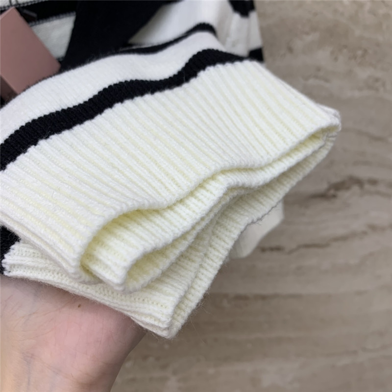 Miu Miu Navy Shawl Striped Cardigan