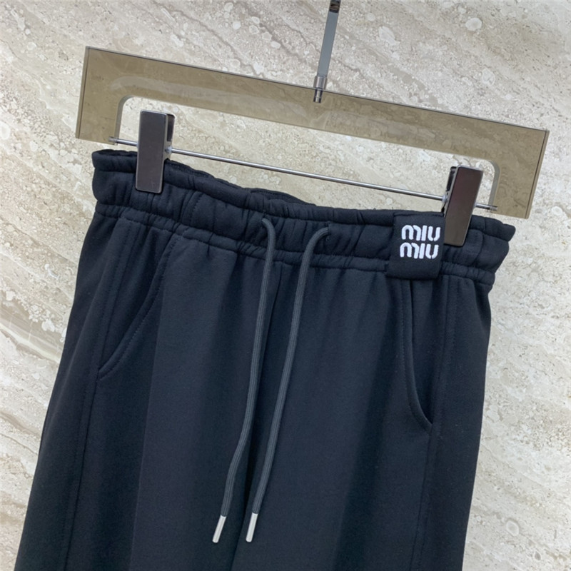 M1um1u elastic drawstring fleece casual pants