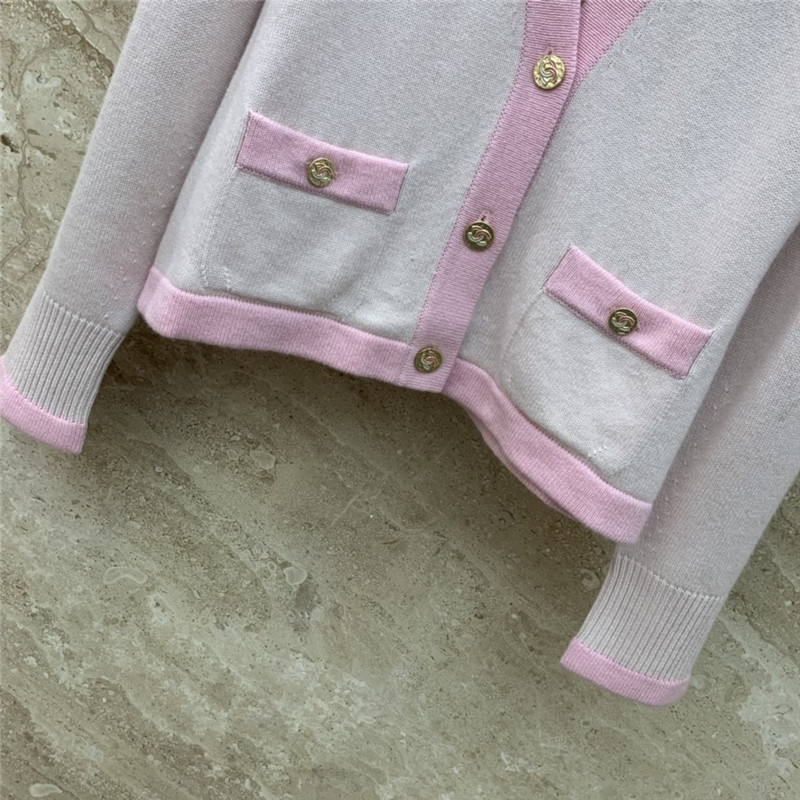 Ch**el macaron color cardigan in pink