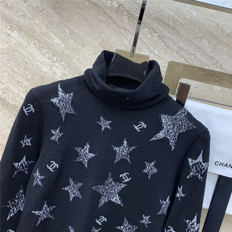 Ch**el wool turtleneck star sweater