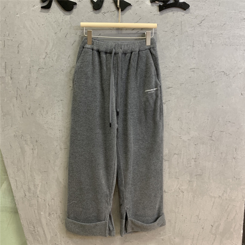 alexander wang loose casual fleece cropped pants