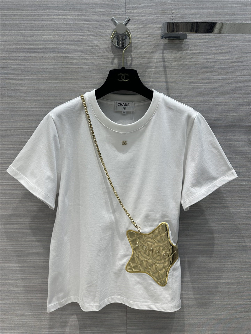 Chanel star bag pure cotton t-shirt