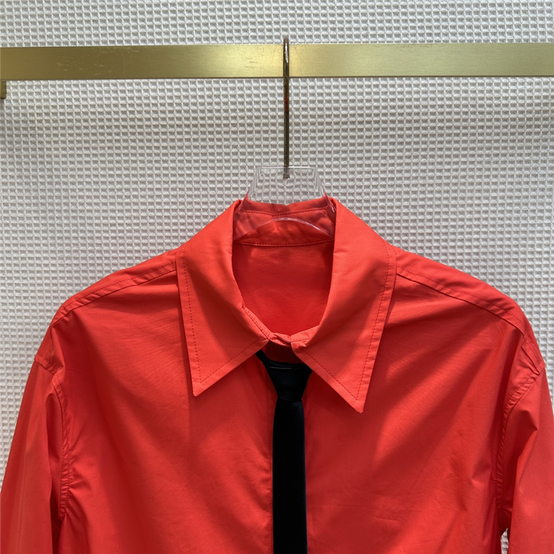 valentino V-shaped metal button tie embellished shirt