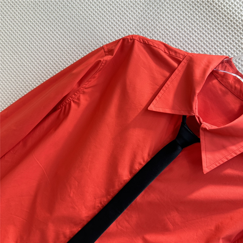 valentino V-shaped metal button tie embellished shirt