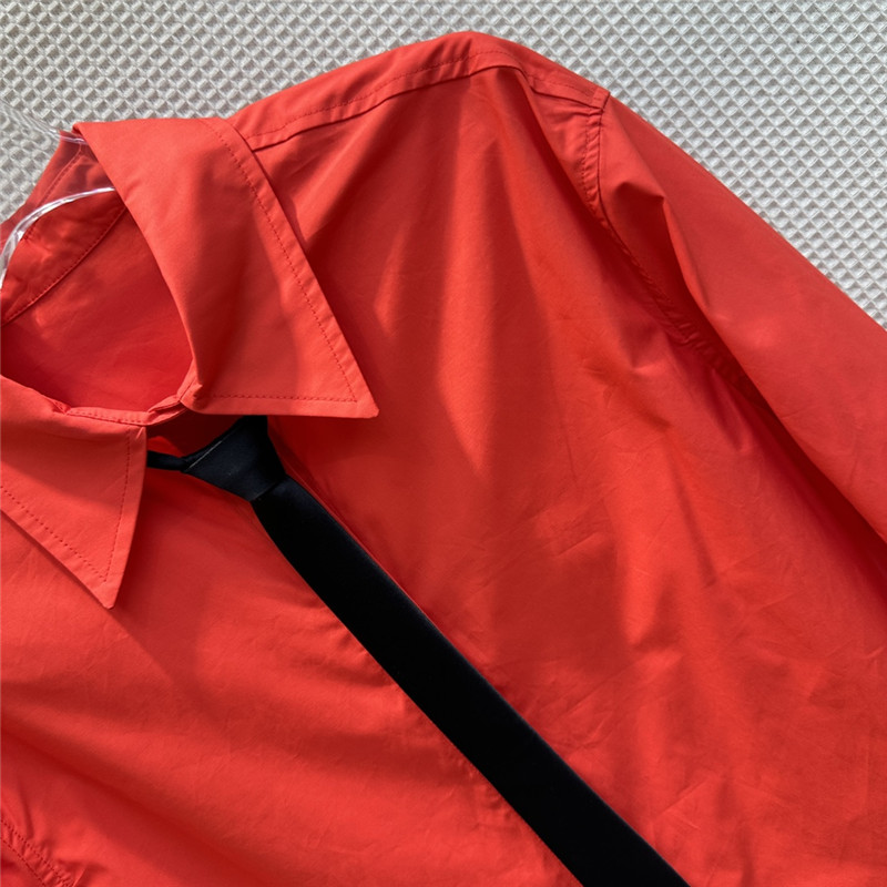 valentino V-shaped metal button tie embellished shirt