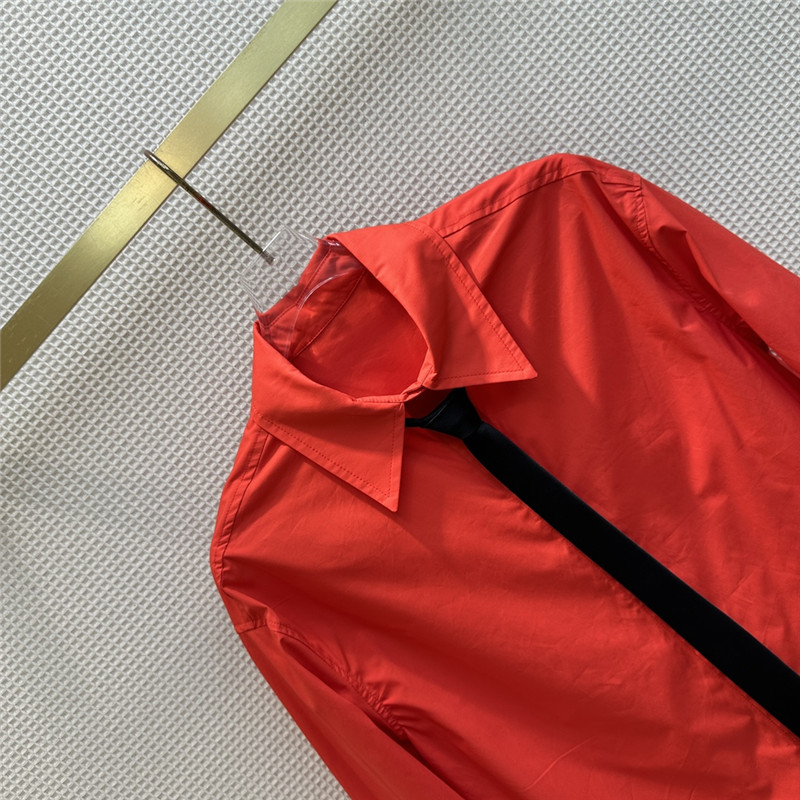 valentino V-shaped metal button tie embellished shirt