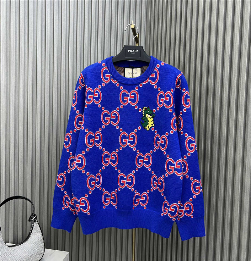Gucci Logo Embroidered Jacquard Sweater