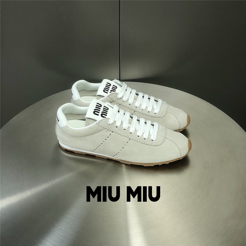 Miu Miu Suede Sneakers in White