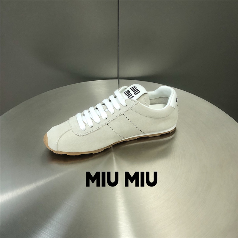 Miu Miu Suede Sneakers in White