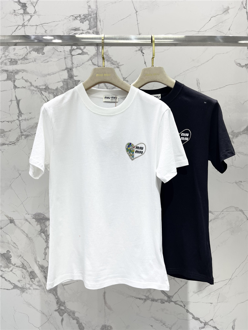 m1um1u new love color D1am0nd short-sleeved t-shirt