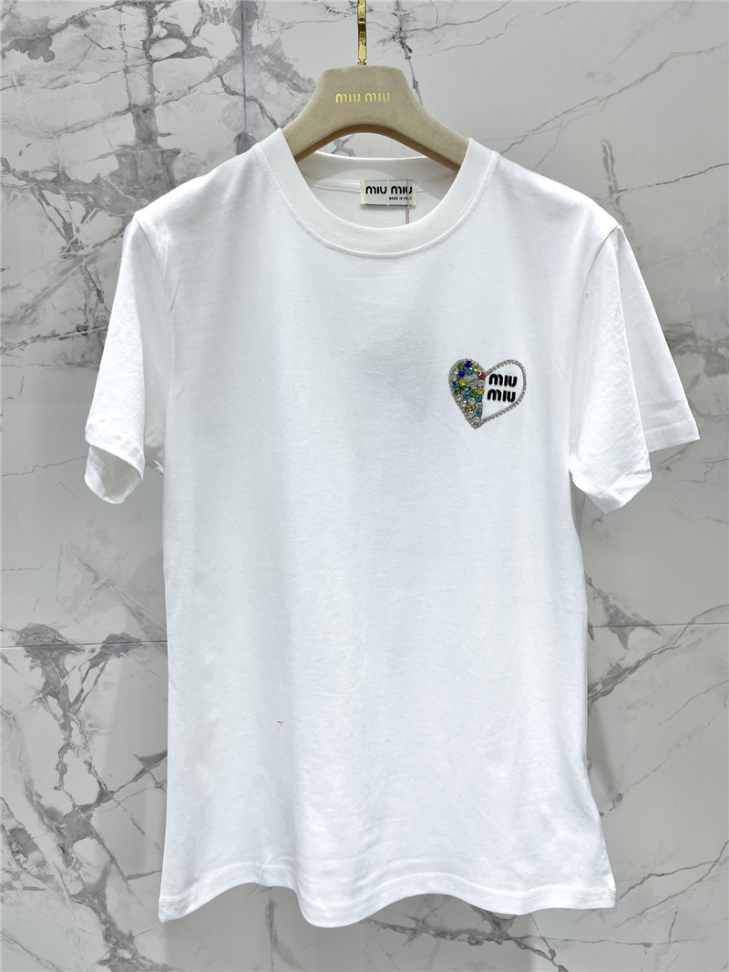 m1um1u new love color D1am0nd short-sleeved t-shirt
