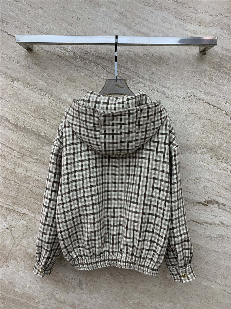 M1um1u classic wool belted hooded jacket