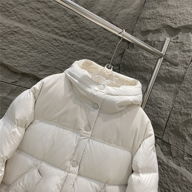 Moncler corduroy patchwork down jacket