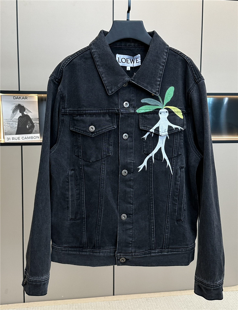 loewe new co-branded denim lapel jacket
