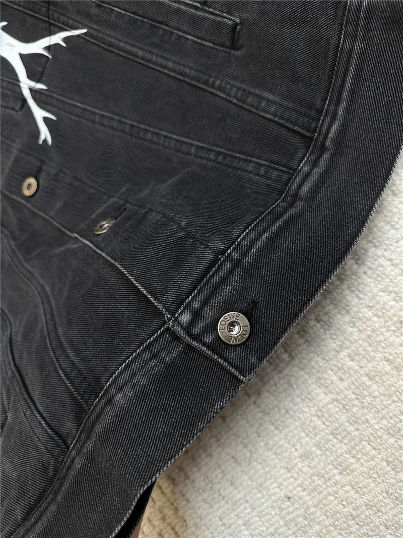 L0ew* new co-branded denim lapel jacket