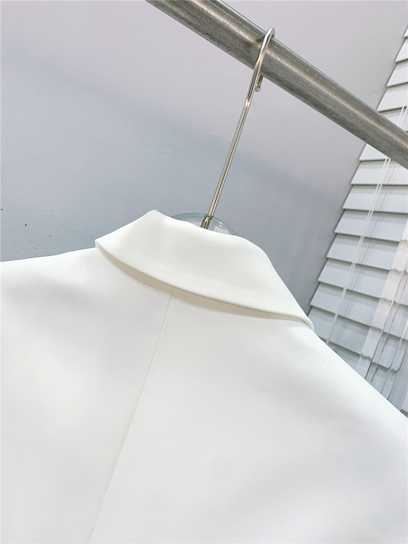 M1um1u luxurious patchwork feather acetate blazer